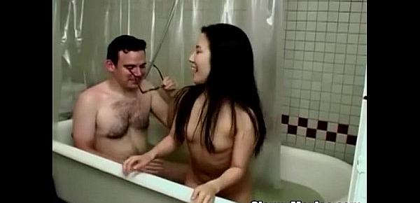  Petite asian girlfriend fucked in bathroom